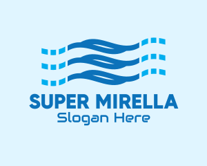 Sea - Blue Digital Wave logo design