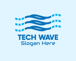 4g - Blue Digital Wave logo design