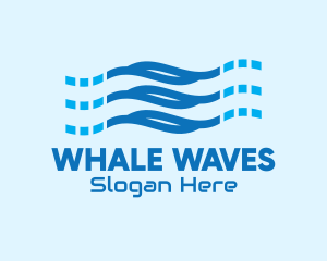 Blue Digital Wave logo design