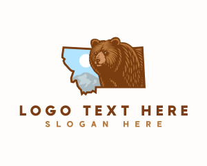 Map - Montana Grizzly Bear logo design