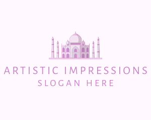 Purple Indian Temple Palace logo design