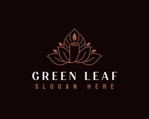 Floating Candle Leaf logo design