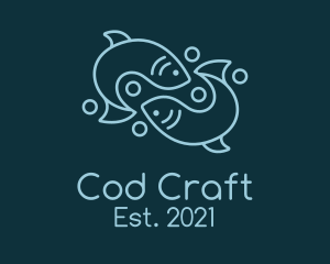 Cod - Monoline Pisces Fish logo design