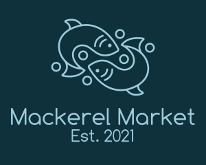 Mackerel - Monoline Pisces Fish logo design