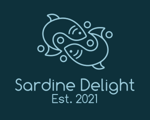 Sardine - Monoline Pisces Fish logo design