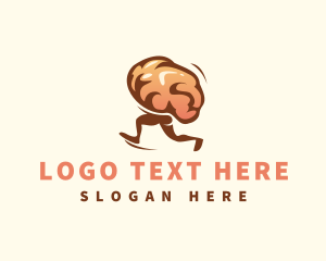 Smart - Running Brain Idea logo design