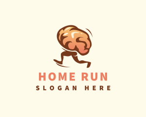 Running Brain Idea logo design