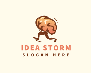 Running Brain Idea logo design