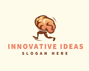 Running Brain Idea logo design