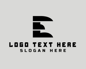 Black - Digital Tech Letter E logo design