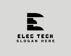 Digital Tech Letter E logo design