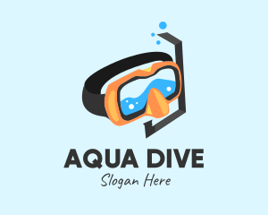 Scuba - Snorkel Mask Goggles logo design