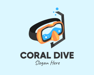 Snorkeling - Snorkel Mask Goggles logo design