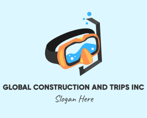 Marine - Snorkel Mask Goggles logo design