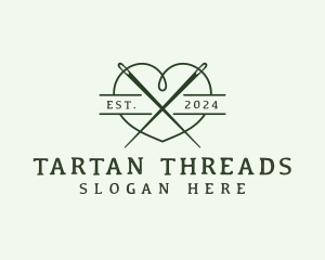 Heart Thread Needle logo design