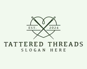 Heart Thread Needle logo design