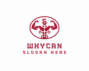 Bodybuilding - Male Muscular Bodybuilder logo design