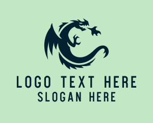 Clan - Flying Dragon Mascot logo design