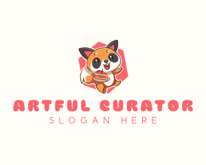 Cute Red Panda Cake logo design