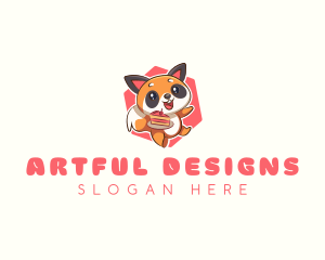 Cute Red Panda Cake logo design