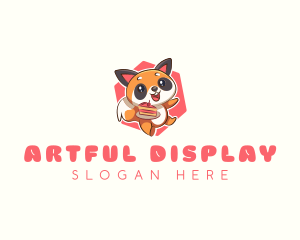 Cute Red Panda Cake logo design