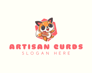 Cute Red Panda Cake logo design