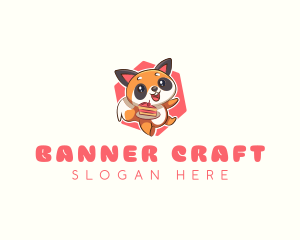 Cute Red Panda Cake logo design