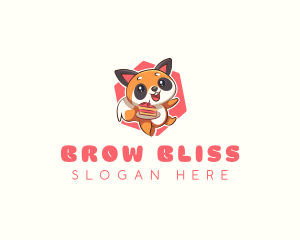 Cute Red Panda Cake logo design