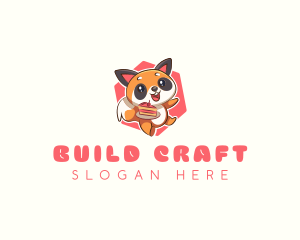 Cute Red Panda Cake logo design