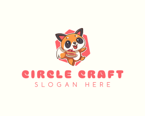 Cute Red Panda Cake logo design