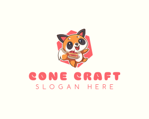 Cute Red Panda Cake logo design