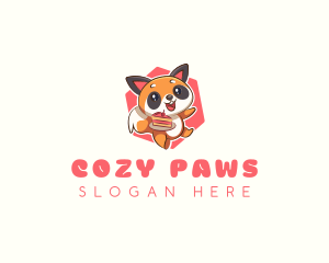 Cute Red Panda Cake logo design