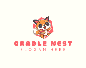 Cute Red Panda Cake logo design