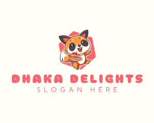 Cute Red Panda Cake logo design