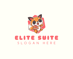 Cute Red Panda Cake logo design