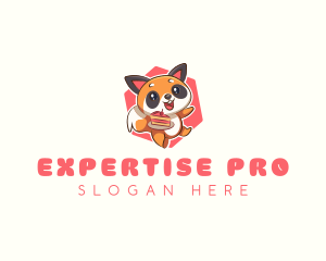 Cute Red Panda Cake logo design