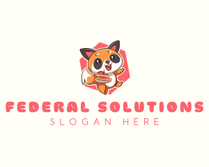 Cute Red Panda Cake logo design