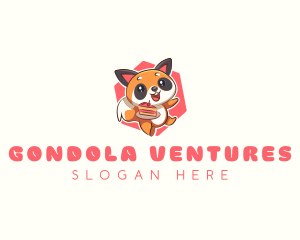 Cute Red Panda Cake logo design