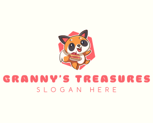 Cute Red Panda Cake logo design