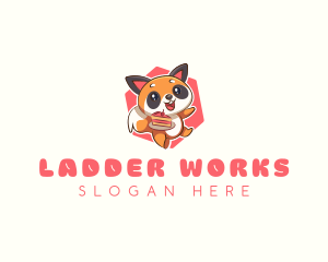 Cute Red Panda Cake logo design