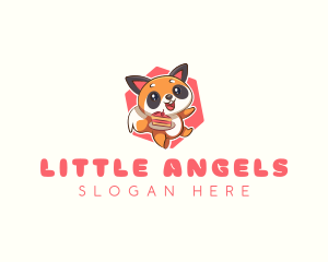 Cute Red Panda Cake logo design