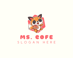 Cute Red Panda Cake logo design