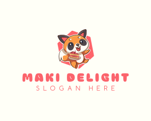 Cute Red Panda Cake logo design