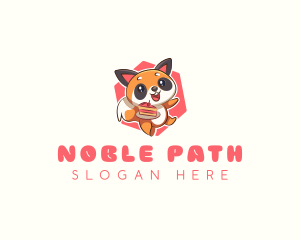 Cute Red Panda Cake logo design