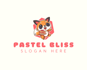 Cute Red Panda Cake logo design