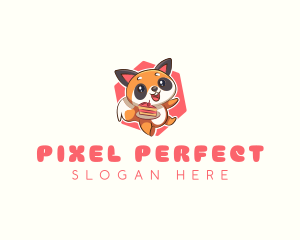 Cute Red Panda Cake logo design