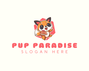 Cute Red Panda Cake logo design