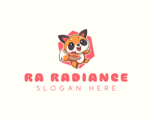 Cute Red Panda Cake logo design