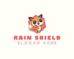 Cute Red Panda Cake logo design