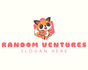 Cute Red Panda Cake logo design